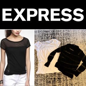 2 Sexy Sheer Paneled Tops, Sz Med